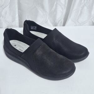 Clarks Cloudsteppers Sillian Bliss Black Women's Flat Loafers Sz 9.5